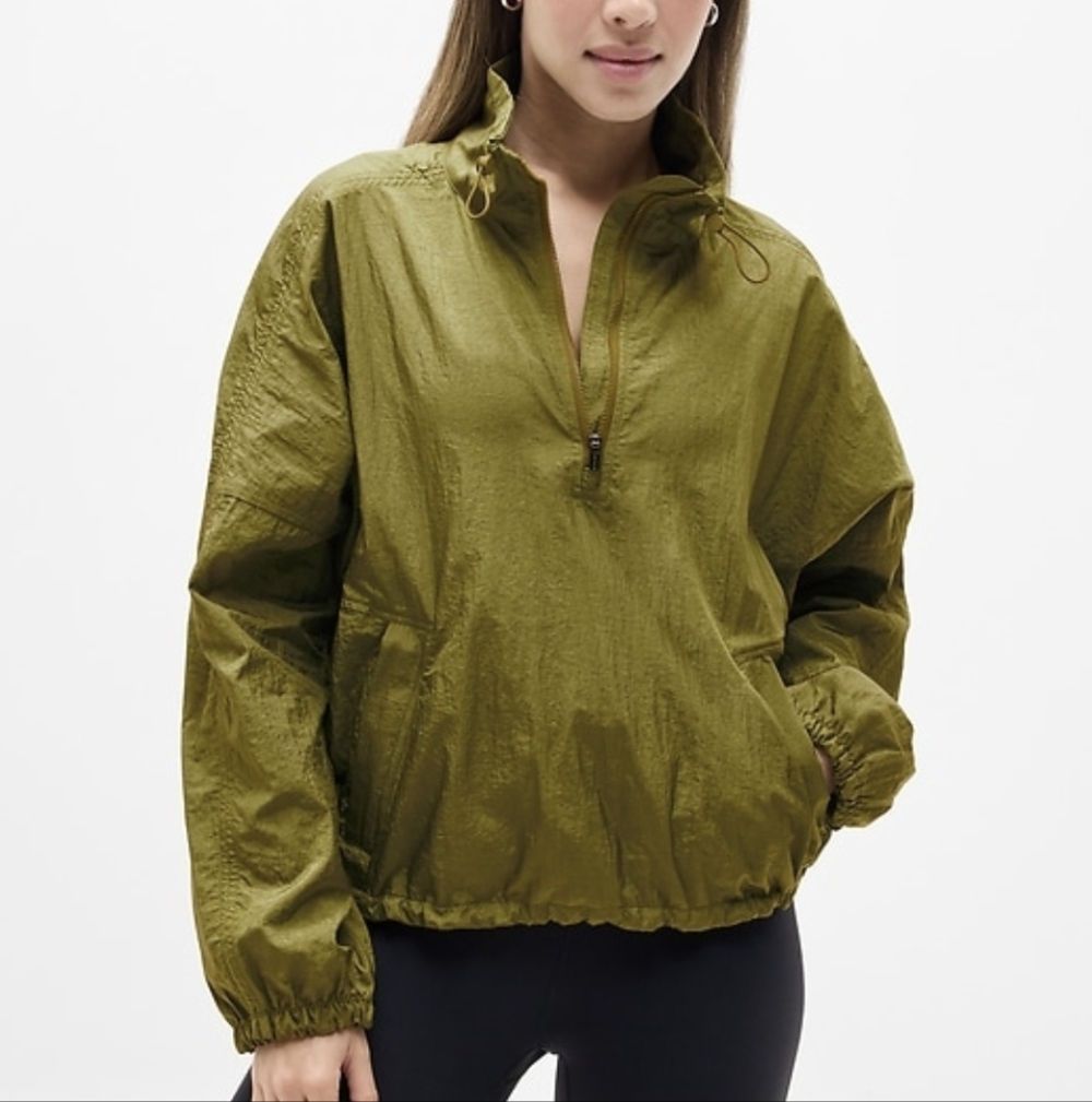 Athleta Lunar Sheen Popover Picoline Olive NWT